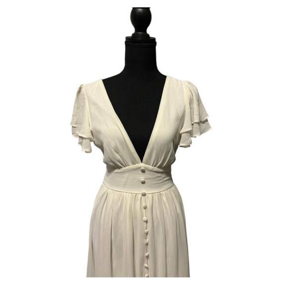 Windsor Summer Daydream Ivory Ruffled Chiffon Maxi Dress (NWT) - Picture 6 of 10